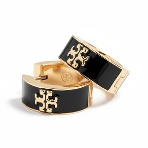 Tory Burch Kira Enamel Huggie Hoop Earrings
